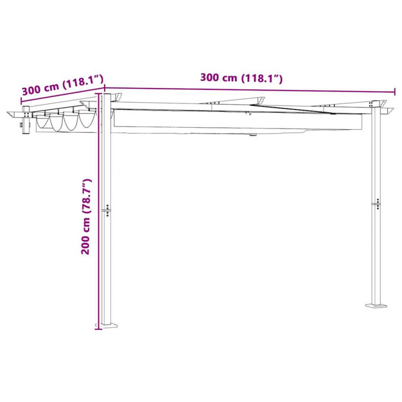 Altana Kremowy 300 x 300 x 200 cm Poliester