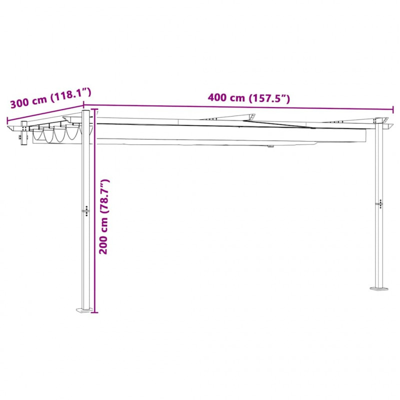 Altana Kremowy 400 x 300 x 200 cm Poliester