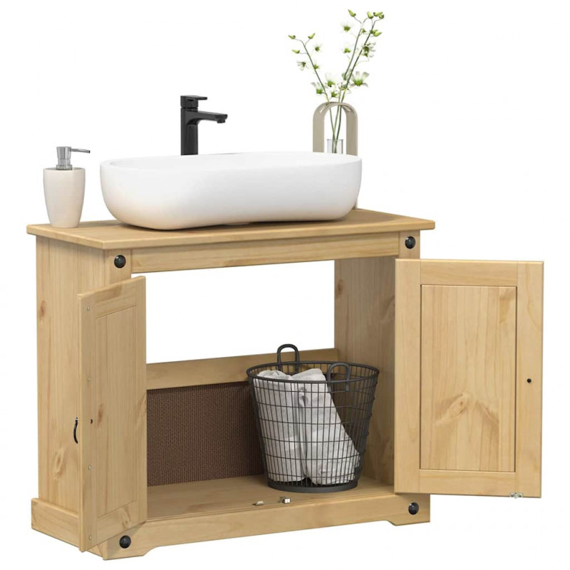 Szafka pod umywalkę Corona, 73x33x60 cm, lite drewno sosnowe