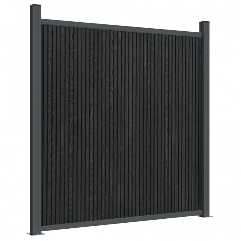 Panel ogrodzeniowy, szary, 180x186 cm, WPC