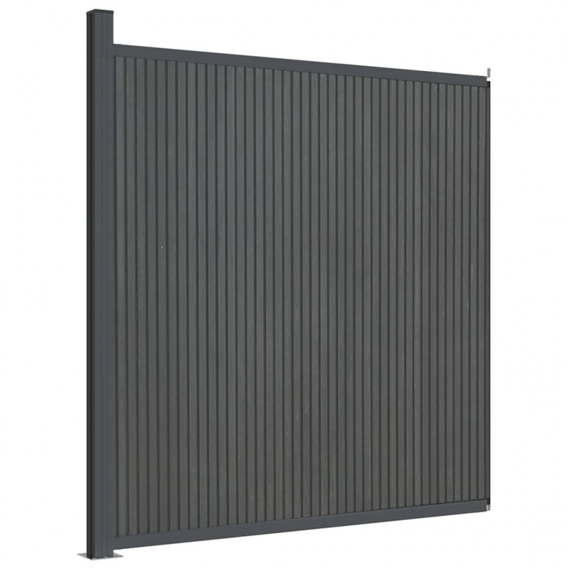 Panel ogrodzeniowy, szary, 173x186 cm, WPC