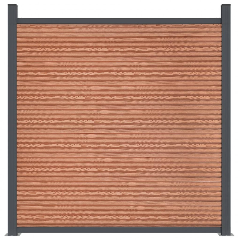 Panel ogrodzeniowy, brązowy, 180x186 cm, WPC