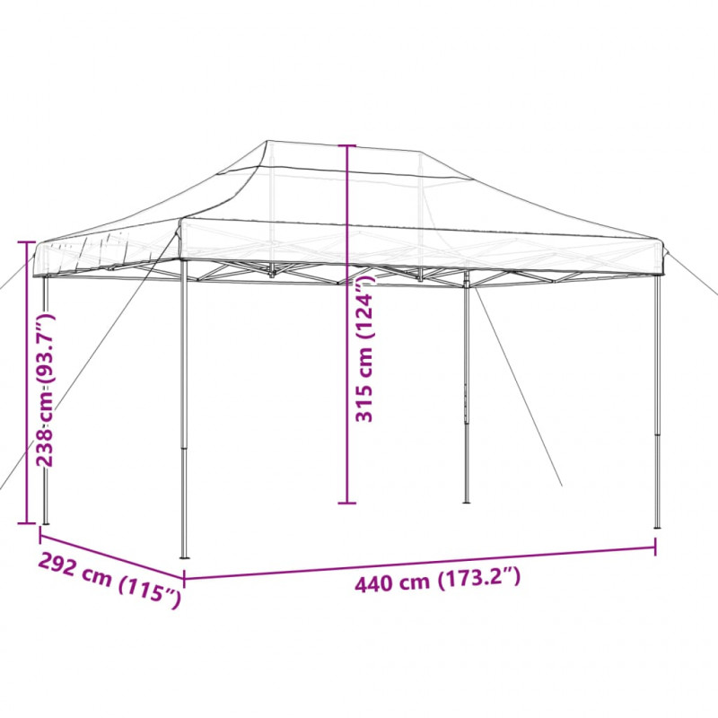 Składany namiot imprezowy typu pop-up, zielony, 440x292x315 cm