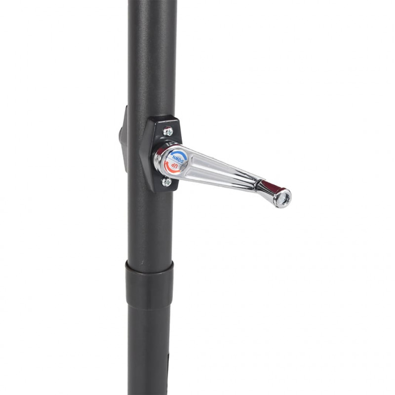 Parasol ogrodowy LED, stalowy słupek, bordowy, 225x225x212 cm