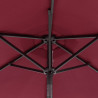 Parasol ogrodowy LED, stalowy słupek, bordowy, 225x225x212 cm