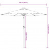 Parasol ogrodowy LED, stalowy słupek, bordowy, 225x225x212 cm