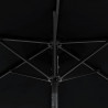 Parasol ogrodowy LED, stalowy słupek, czarny, 225x225x212 cm