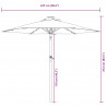Parasol ogrodowy LED, stalowy słupek, czarny, 225x225x212 cm