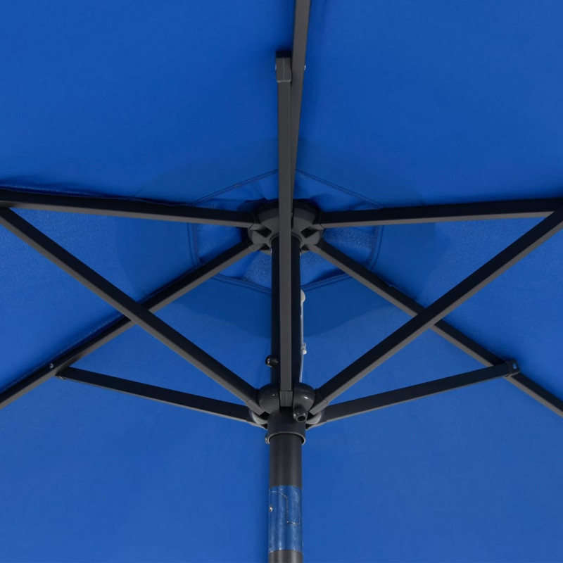 Parasol ogrodowy LED, stalowy słupek, lazurowy, 225x225x212 cm