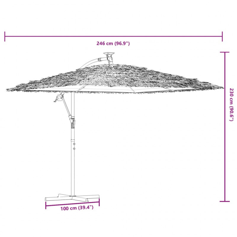 Parasol ogrodowy na stalowym słupku, niebieski, 246x246x230 cm