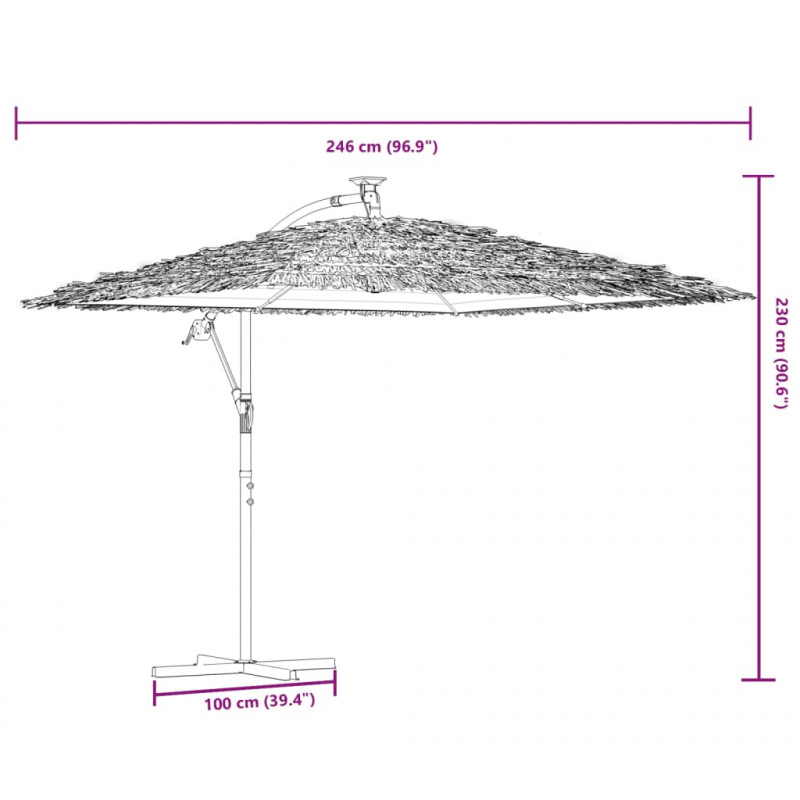 Parasol ogrodowy na stalowym słupku, zielony, 246x246x230 cm
