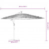 Parasol ogrodowy na stalowym słupku, brązowy, 269x269x235 cm