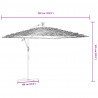 Parasol ogrodowy na stalowym słupku, zielony, 269x269x235 cm