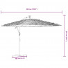 Parasol ogrodowy na stalowym słupku, biały, 269x269x235 cm