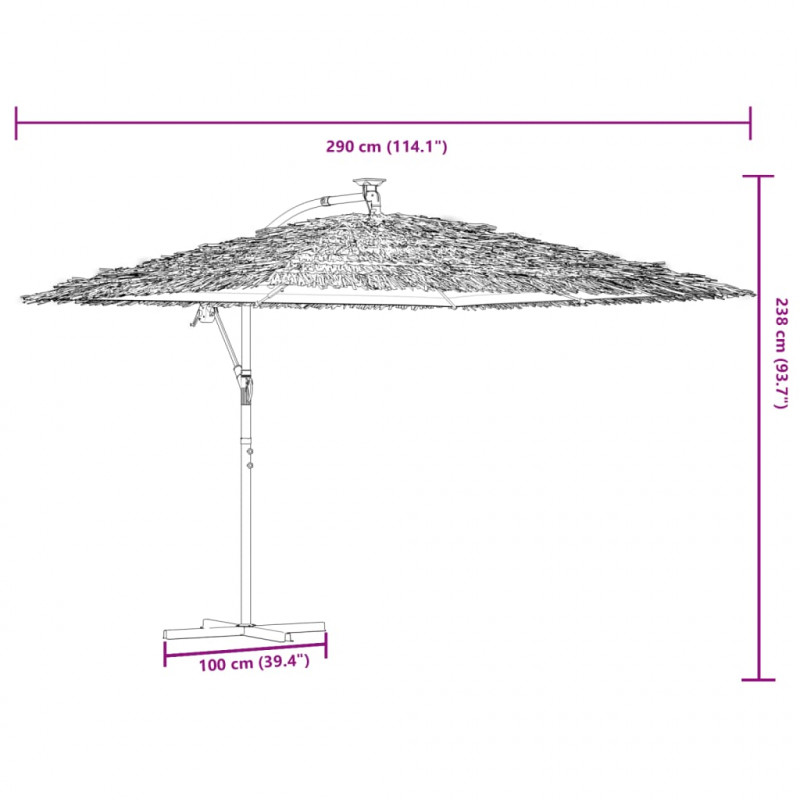 Parasol ogrodowy na stalowym słupku, biały, 290x290x238 cm