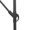 Parasol ogrodowy z LED, stalowy słupek, brązowy, 269x269x235 cm