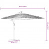 Parasol ogrodowy z LED, stalowy słupek, brązowy, 269x269x235 cm