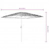 Parasol ogrodowy z LED, stalowy słupek, brązowy, 248x248x248 cm