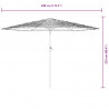 Parasol ogrodowy z LED, stalowy słupek, brązowy, 288x288x225 cm