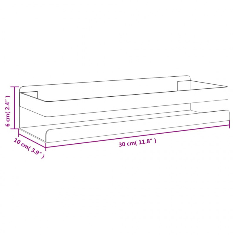 Półka prysznicowa, 30x10x6 cm, szczotkowana stal nierdzewna 304