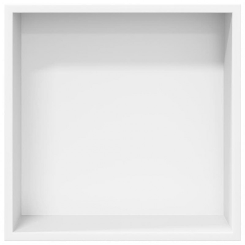 Wnęka prysznicowa, biała matowa, 32x32x9 cm, stal nierdzewna