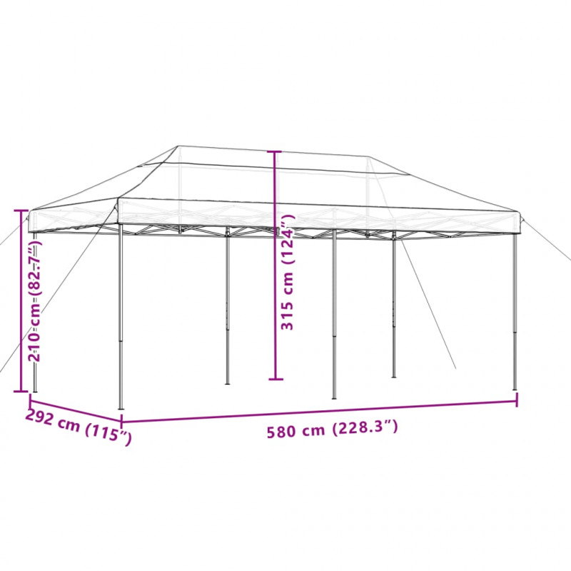 Składany namiot imprezowy typu pop-up, zielony, 580x292x315 cm