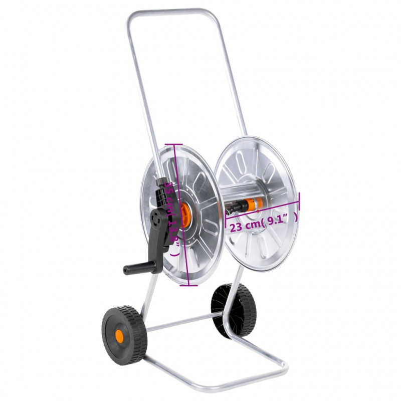Wózek z bębnem na wąż 50 m 1/2" lub 35 m 3/4", stalowy