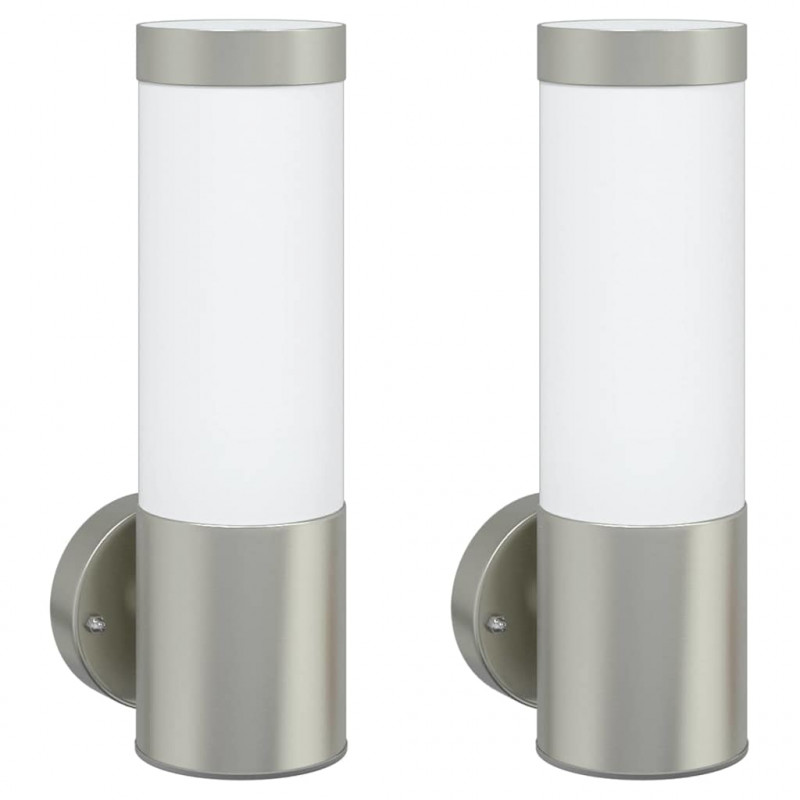 Zewnętrzna lampa ścienna 2 pcs Srebrny 12 x 8,5 x 27 cm