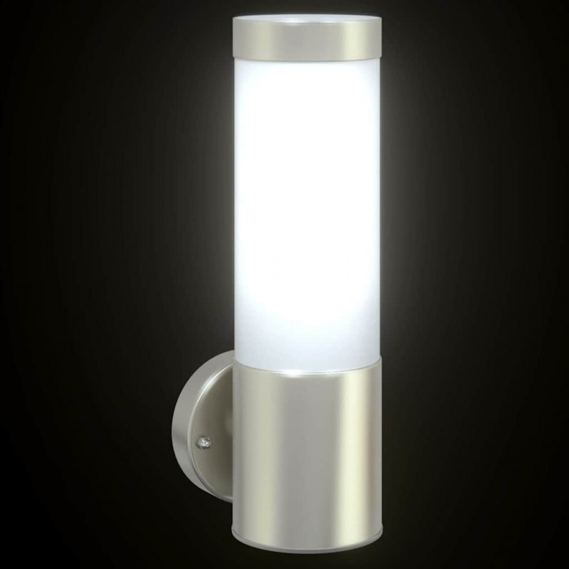 Zewnętrzna lampa ścienna 2 pcs Srebrny 12 x 8,5 x 27 cm