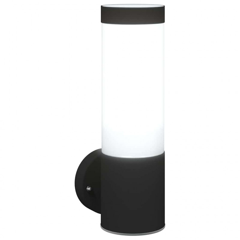 Zewnętrzna lampa ścienna 2 pcs Czarny 12 x 8,5 x 27 cm
