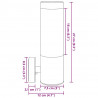 Zewnętrzna lampa ścienna 2 pcs Czarny 12 x 8,5 x 27 cm