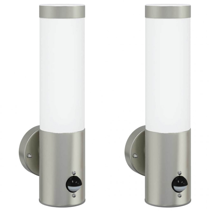 Zewnętrzna lampa ścienna 2 pcs Srebrny 12 x 8,5 x 29 cm