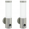 Zewnętrzna lampa ścienna 2 pcs Srebrny 12 x 8,5 x 29 cm