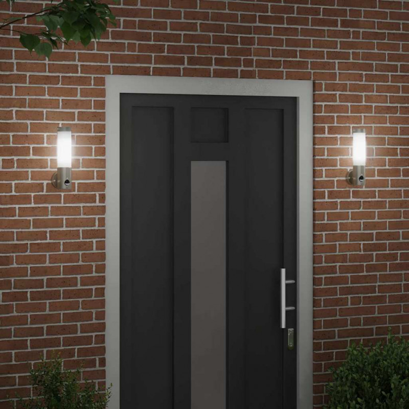 Zewnętrzna lampa ścienna 2 pcs Srebrny 12 x 8,5 x 29 cm