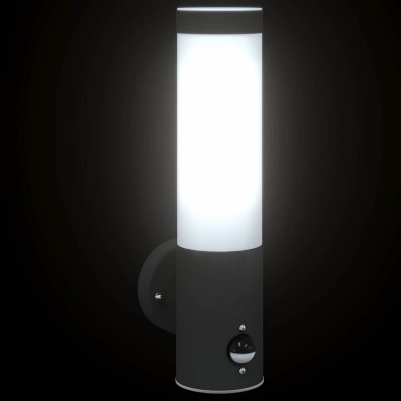Zewnętrzna lampa ścienna 2 pcs Czarny 12 x 8,5 x 29 cm