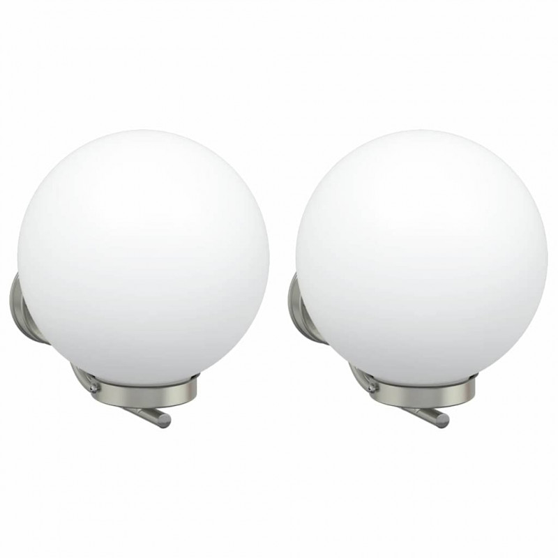 Zewnętrzna lampa ścienna 2 pcs Srebrny 29 x 25 x 33 cm