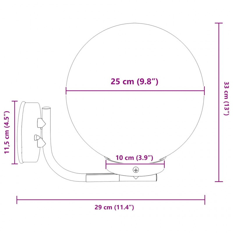 Zewnętrzna lampa ścienna 2 pcs Srebrny 29 x 25 x 33 cm