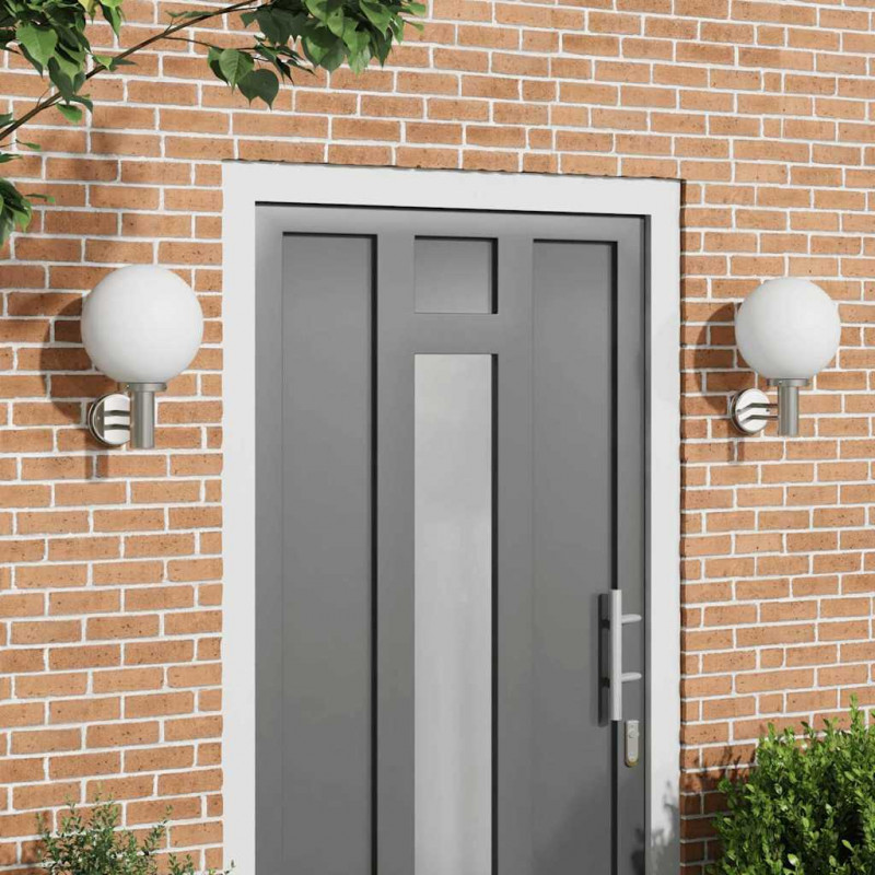 Zewnętrzna lampa ścienna 2 pcs Srebrny 28 x 25 x 38 cm