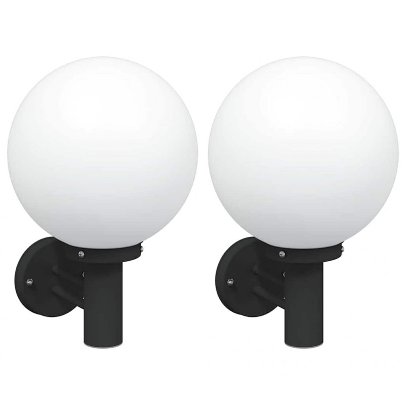 Zewnętrzna lampa ścienna 2 pcs Czarny 28 x 25 x 38 cm