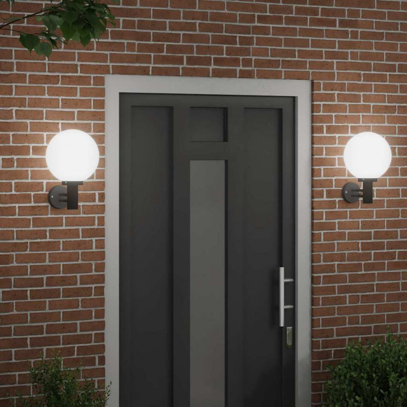 Zewnętrzna lampa ścienna 2 pcs Czarny 28 x 25 x 38 cm