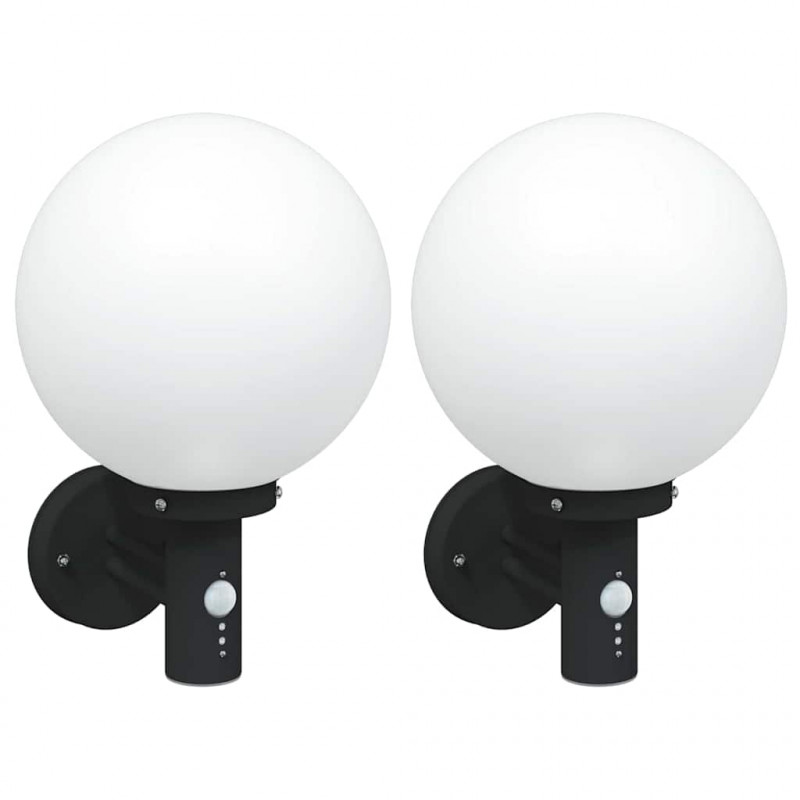 Zewnętrzna lampa ścienna 2 pcs Czarny 28 x 25 x 38 cm