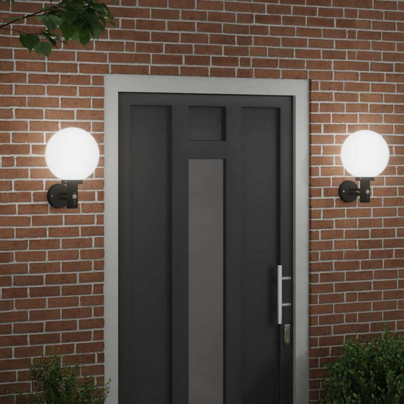 Zewnętrzna lampa ścienna 2 pcs Czarny 28 x 25 x 38 cm