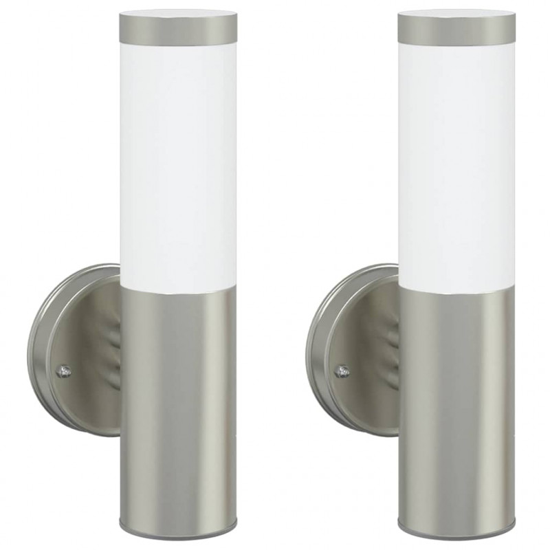 Zewnętrzna lampa ścienna 2 pcs Srebrny 15 x 7,5 x 33 cm