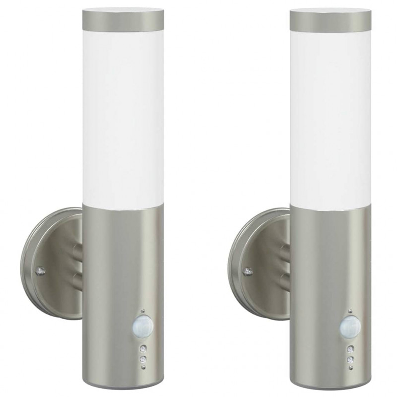 Zewnętrzna lampa ścienna 2 pcs Srebrny 15 x 7,5 x 33 cm