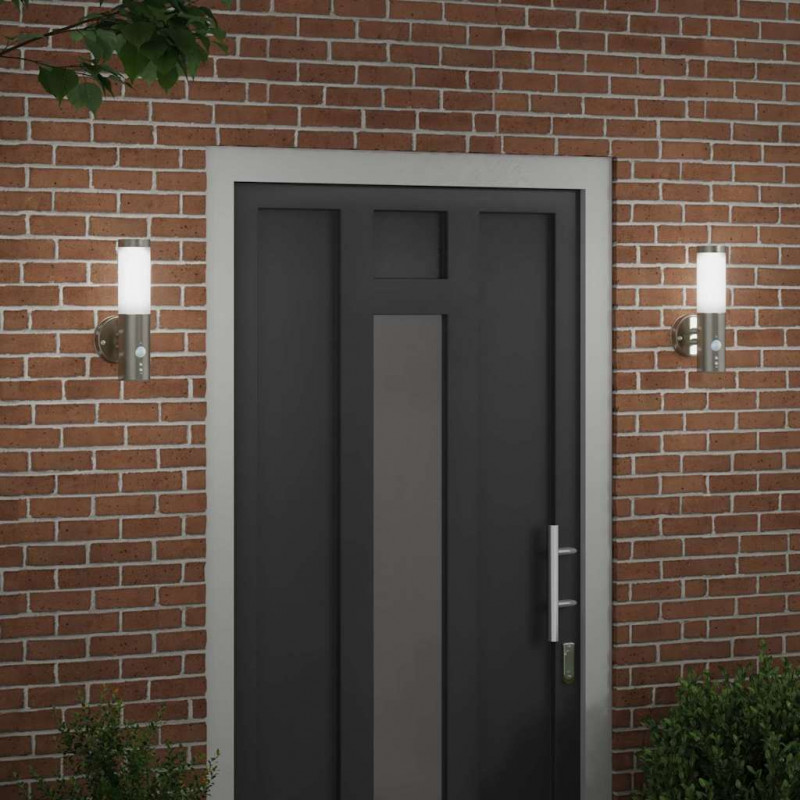 Zewnętrzna lampa ścienna 2 pcs Srebrny 15 x 7,5 x 33 cm