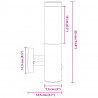 Zewnętrzna lampa ścienna 2 pcs Czarny 15 x 7,5 x 33 cm