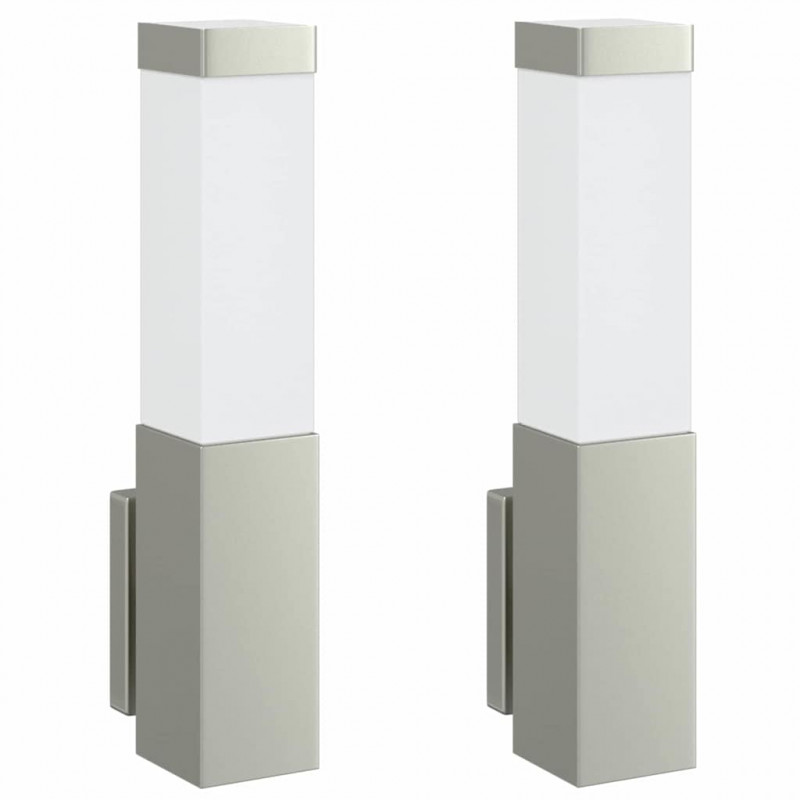 Zewnętrzna lampa ścienna 2 pcs Srebrny 10.5 x 6 x 33 cm