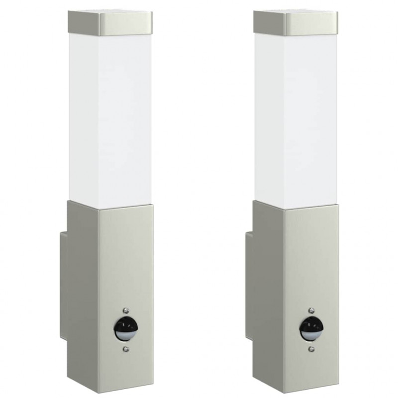 Zewnętrzna lampa ścienna 2 pcs Srebrny 10.5 x 6 x 33 cm