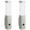 Zewnętrzna lampa ścienna 2 pcs Srebrny 10.5 x 6 x 33 cm