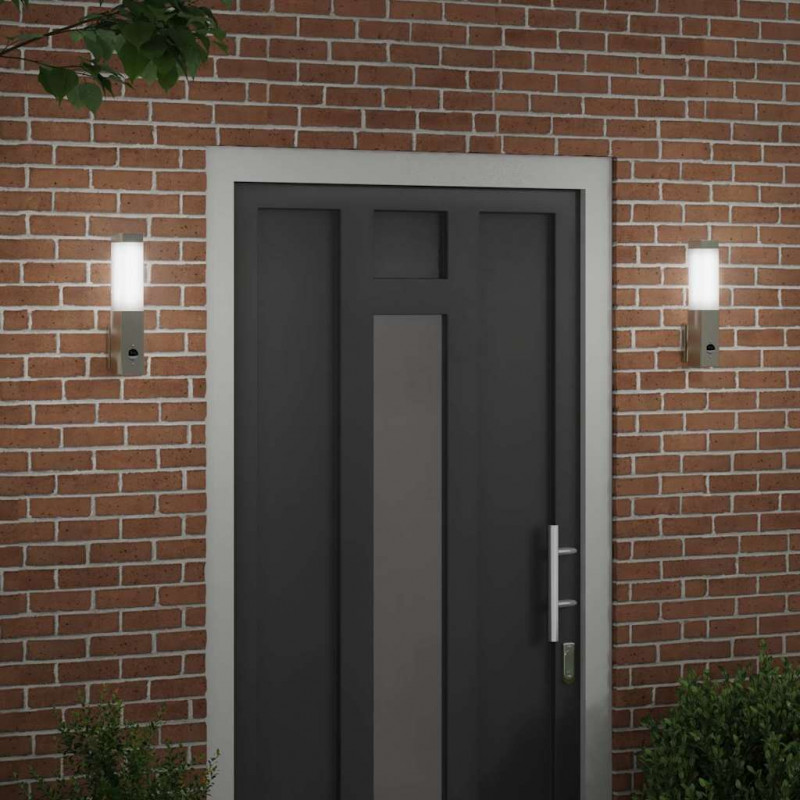 Zewnętrzna lampa ścienna 2 pcs Srebrny 10.5 x 6 x 33 cm